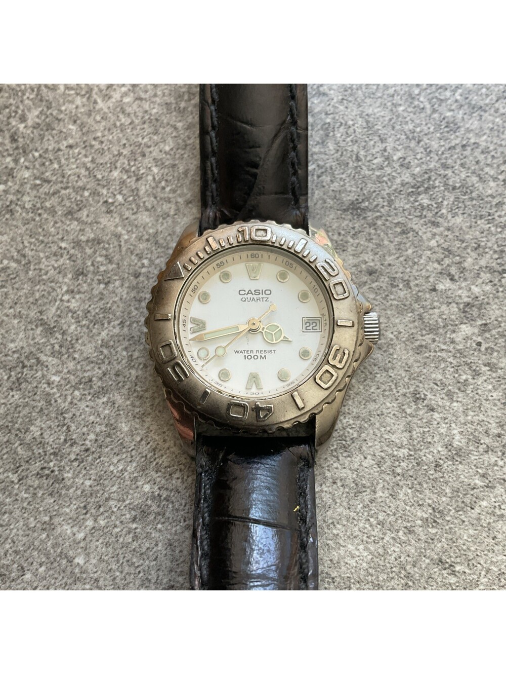 Casio LTD-1017 Womens Stainless Steel 26MM Watch Rotating Bezel Watch A20